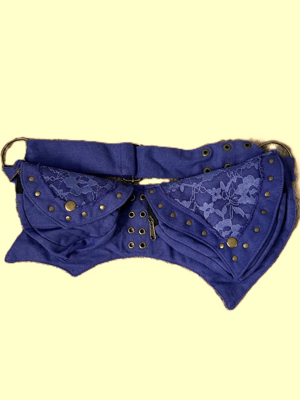 Handmade with Love Siddhartha Festival Cosplay Purple Belt Bag Lace Studs